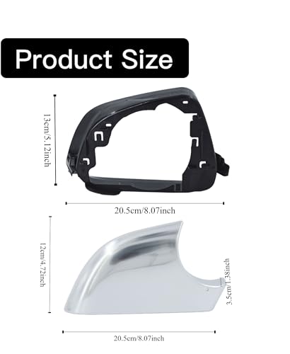 Fits For Tesla Model 3 Left Driver Side Wing Mirror Cover andMirror Frame Set Rearview Lower Holder Tray Cap Housing 2017-2020(Right side chrome) - size: Model 3 Right Side Chrome