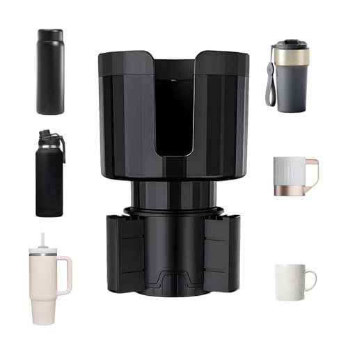 Yourkar Car Cup Holder Extender, Automotive Insert Cup Holder with Adjustable Base, Expandable Auto Adapter Accommodates Cups with Ears and Large Water Bottles, Car Accessories