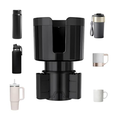 Yourkar Car Cup Holder Extender, Automotive Insert Cup Holder with Adjustable Base, Expandable Auto Adapter Accommodates Cups with Ears and Large Water Bottles, Car Accessories
