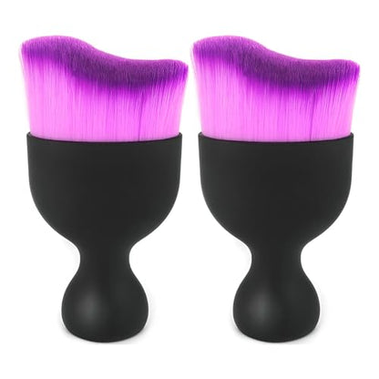 Car Interior Cleaning Brush Car Duster Interior with Ultra Soft Bristles Auto Detailing Brushes Dusting Car Accessories for Dashboard, AC Vents, Leather, Scratch-Free (2P_DoublePurple) - size: 2P_DoublePurple