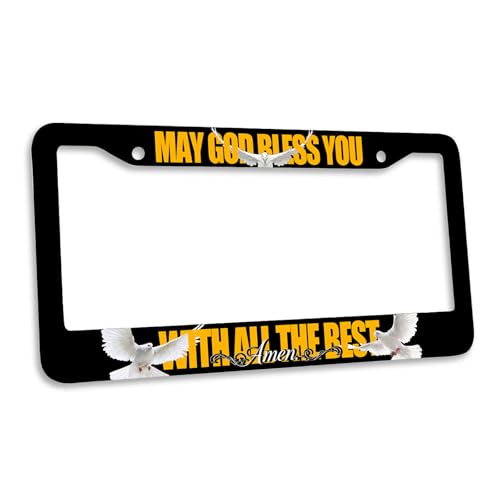 Blessed Faith License Plate Frame Dove Christian May God Bless You Personalise Stainless Steel Metal Car Plates Funny License Plate Frames Decorative for Men Women 6.3 x 12.2 in - color: Blessed Faith, size: 6.3 X 12.2 In-1PC