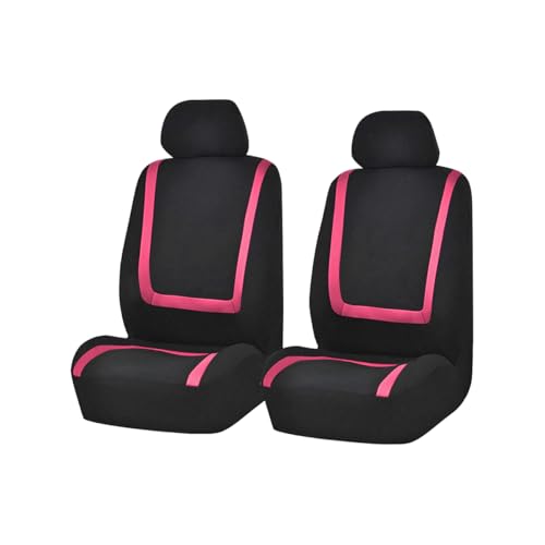 Zpana Front Car Seat Covers, Split Non-Slip Vehicle Front Seat Protector, Durable Comfortable Automotive Interior Chair Protective Cover, Universal for SUV Automobile Truck (Black/Pink) - color: Black/Pink, size: Front Seat