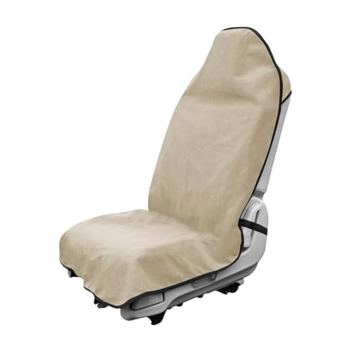DXNQ Waterproof Car Towel Seat Cover, Sweating Non-Slip Premium Towel Carseat Cover Protector, Universal Soft Machine Washable Car Truck SUV Front Seat Cover for Gym Workout Beach Hiking (Beige) - color: Beige, 1pc, Front