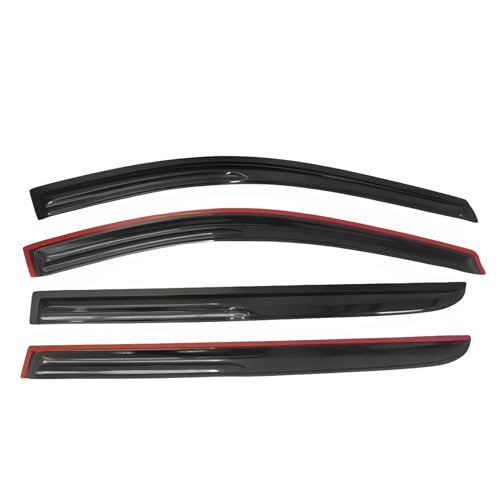 Window Visors Compatible with 2005-2010 Honda Odyssey, Full Set Smoked JDM Stick On by IKON MOTORSPORTS, 2006 - color: Mugen Style Smoke/Tinted