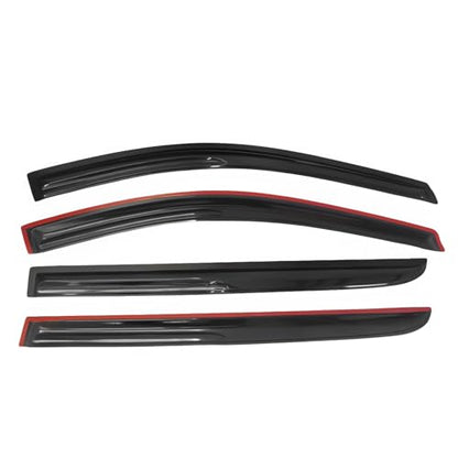 Window Visors Compatible with 2005-2010 Honda Odyssey, Full Set Smoked JDM Stick On by IKON MOTORSPORTS, 2006 - color: Mugen Style Smoke/Tinted