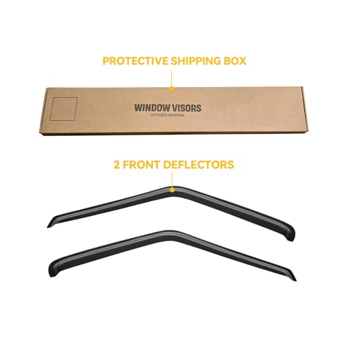 Window Visor for 1994-2004 Chevy S10/GMC Sonoma, 1995-2005 S10 Blazer/S15 Jimmy, Rain Guards Shields Vent Deflector Shade Wind Dark Smoke for 1996-2000 Isuzu Hombre, Tape-On, 2PCS - style: For 1994-2004 | Chevy S10/ GMC Sonoma | Out-Channel