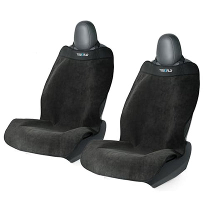 Car Seat Towel | Premium Microfiber Towel Seat Covers for Cars - Universal Fit & Waterproof | Sweatproof & Machine Washable Non-Slip Car Seat Towel Cover After Gym, Beach, Yoga (Black, 2 Pack) - size: 2 Pack