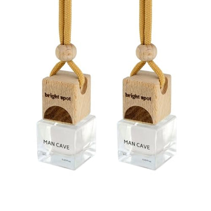 Man Cave Car Air Freshener - Premium Car Hanging Diffuser, Long-Lasting Fragrance up to 120 days for Auto and Home | Sophisiticated & Woody |Tobacco, Vanilla, Woods | 2-Pack - size: 0.2 Fl Oz (Pack of 2)