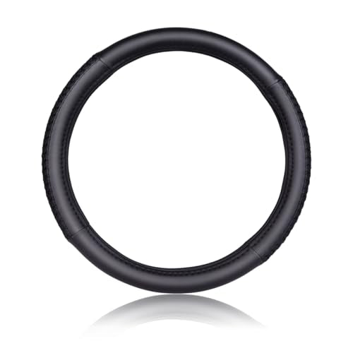 Flying Banner car Steering Wheel Cover Faux Leather Massage Universal fit 3D Honeycomb Hole Anti-Slip Sporty 15 Inches (Sliod Black Woven) - color: Sliod Black Woven