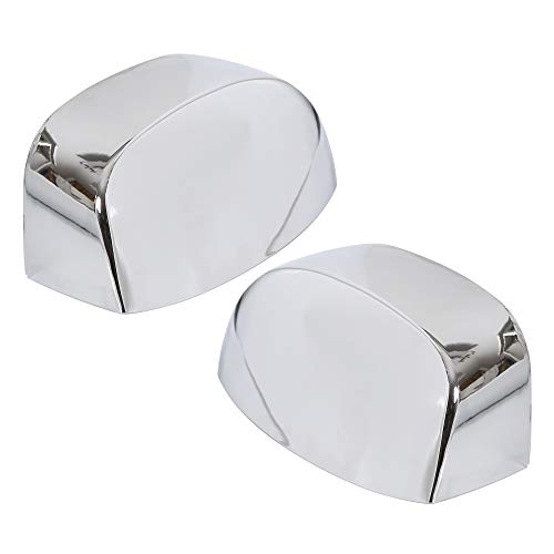 ECOTRIC Chrome Pair Half Mirror Covers Compatible with 2007-2014 Chevy Silverado GMC Sierra Tahoe Avalanche Suburban Yukon Escalade ESV View Upper Mirror Caps Replacement for 25788157 25788156