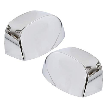 ECOTRIC Chrome Pair Half Mirror Covers Compatible with 2007-2014 Chevy Silverado GMC Sierra Tahoe Avalanche Suburban Yukon Escalade ESV View Upper Mirror Caps Replacement for 25788157 25788156