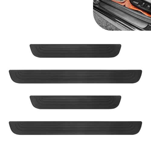 4PCS Car Door Sill Protector, Anti-Scratch Door Edge Guards Protector, Rubber Car Door Sills Scratch Protection, Universal Auto Threshold Pedal Edge Protector Strip (Black, Width 2.36") - color: Black, size: Width 2.36"