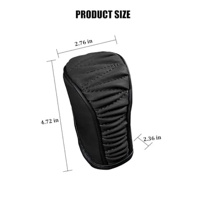 Zpana Car Gear Shift Knob Cover, Leather Automatic Vehicle Shifter Knob Protector, Anti-Slip Auto Interior Gear Stick Lever Handle Protection Cover, Universal for SUV, Sedan, Truck (Black) - color: Black