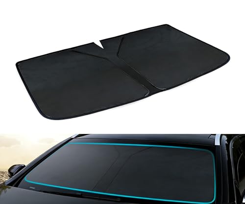 Windshield Sun Shade Fit for Toyota Prius XW20 2003-2009 Custom Automotive Front Window Sunshade for UV Rays Protection and Heat Block Foldable Car Interior Accessories (Black) - color: Black
