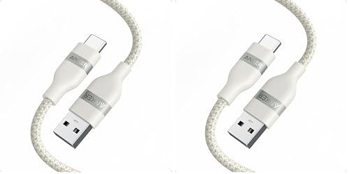 Anker Car Carplay Cable for iPhone 17 16 Pro Max Plus, Upcycled Braided USB A to USB C Car Charger Cord for Samsung Note20 and More (3FT,White) (Pack of 2) - color: White, size: 3ft (Pack of 2)