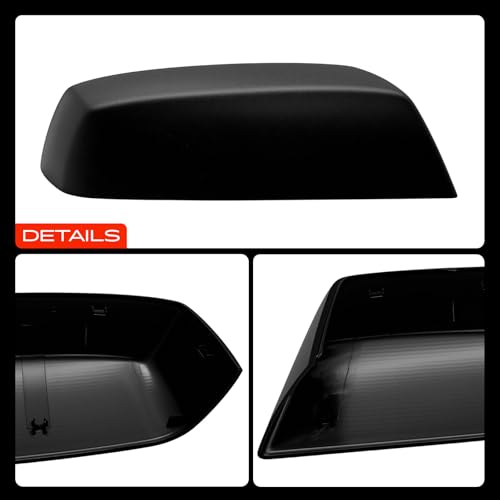 A-Premium 2 PCS Driver and Passenger Side Rearview Mirror Covers Caps - Compatible with Chevrolet Silverado 1500 LD 2019 & GMC Sierra 1500 2500 HD - Textured Black, Without Turn Signal Hole - color: Textured Black
