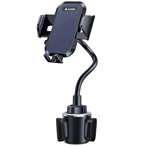 andobil Military-Grade Cup Holder Phone Mount for Car Truck, [2026 Enhanced] Anti-Shake 360° Adjustable Gooseneck Cupholder Car Phone Holder, Universal Cell Phone Car Mount for iPhone 17 16/Samsung - color: Blue