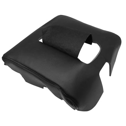 Priprilod Leather with Black Stitch Center Console Leather Lid Armrest Cover Replacement Black（#H3B or 4AA or H0U） Compatible with Chevy Silverado GMC Sierra 2014 2015 2016 2017 2018 - color: Black with Black Stitch