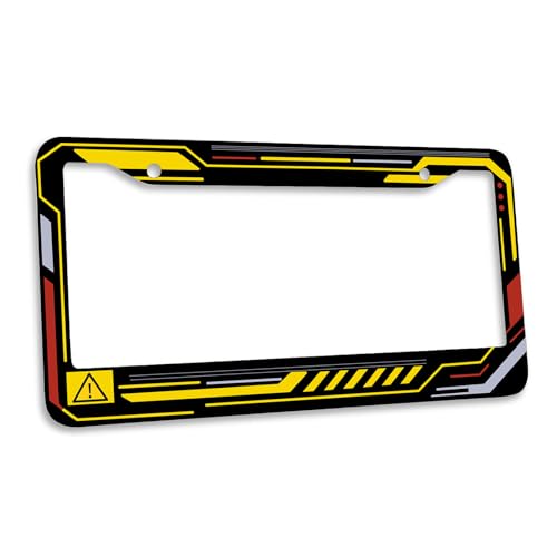 Cyber Racing License Plate Frame Gaming Tech Futuristic HUD Personalise Stainless Steel Funny Design Compatible with Standard License Plate Holder for USA and Canada 6.3 x 12.2 in - color: Cyber Racing, size: 6.3 X 12.2 In-1PC