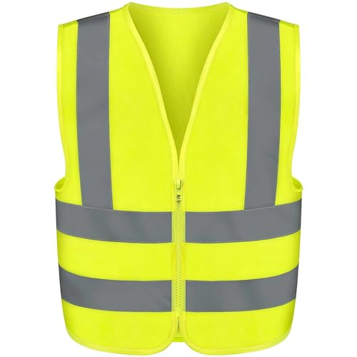 Neiko High Visibility Safety Vest ANSI Class 2, No Pocket, Neon Yellow, Medium (M) - size: Medium, style: Vest