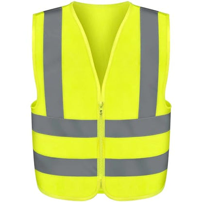 Neiko High Visibility Safety Vest ANSI Class 2, No Pocket, Neon Yellow, Medium (M) - size: Medium, style: Vest
