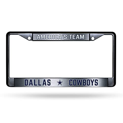 NFL Dallas Cowboys America's Team Black Chrome License Plate Frame - 2-Screw Mount - color: Cowboys
