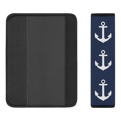 Comfortable Cushion Pad Car Shoulder Strap Harness Pad, Nautical Anchor Navy 2PCS Car Belt Covers - color: Color350