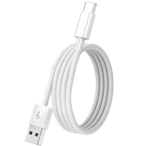 USB A to USB C Cable 3.3FT for iPhone Air/17/16/15 Pro MAX Plus Carplay, Braided Charging Cord for Apple CarPlay, USB-C Charger Cable for Car, iPad Pro/Air - White - color: White, size: 3.3 Feet, style: Braided-Cable