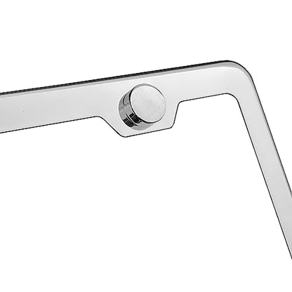 T304 Stainless Steel License Plate Frame – 8K Mirror Polish Finish, Rust-Resistant, Slim Design, Universal Fit, Includes Screw Caps, Washers & Stainless Steel Screws (Chrome) - color: Chrome
