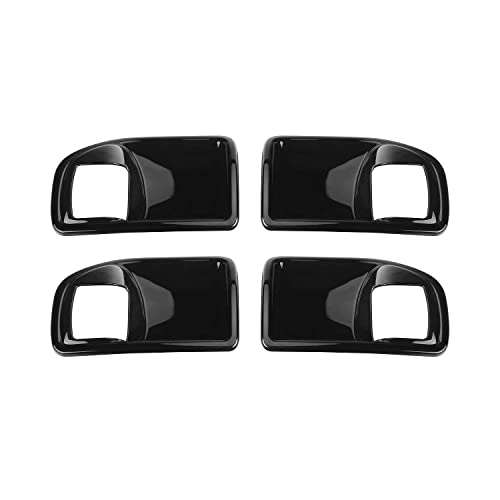 CheroCar for Jeep JK Inner Door Handle Bowl Cover Trim for Jeep Wrangler JK JKU 2011-2018,4Pcs ABS Black Interior Door Handle Protector Decoration Accessories - color: Black, size: Jk 2011-2018