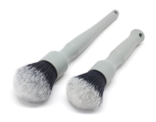 Detail Factory - Synthetic Detailing Brush Set - Ultra-Soft Interior Car Cleaning Brushes for, Screens, Emblems, & Tight Spaces - Gray - color: Gray