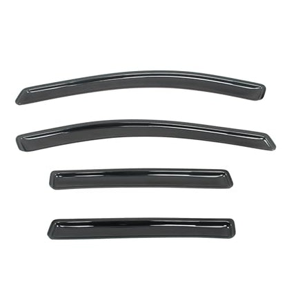 IKON MOTORSPORTS in Channel Window Visors Compatible with 2013-2019 Ford Escape, Slim Style Acrylic Smoke Rain Guards, Side Window Wind Deflectors 4PCS