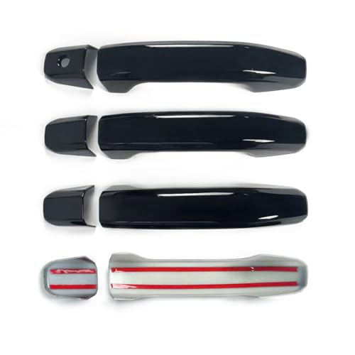 8PCS Door Handle Covers Trim Compatible with 2014-2020 Chevrolet Silverado+GMC Sierra Suvs Trucks Glossy-Black Without Passenger Keyhole - color: Glossy Black, size: 14-19 Silverado No Smartkeyhole