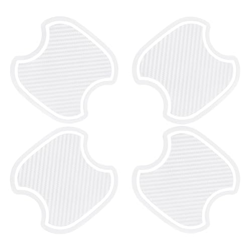 4Pcs Universal 3D Carbon Fiber Car Door Handle Paint Scratch Protector Sticker Auto Door Handle Cups Protective Pad(M) - color: White, size: Medium