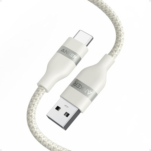Anker Car Carplay Cable for iPhone 17 16 Pro Max Plus, Upcycled Braided USB A to USB C Car Charger Cord for Samsung Note20 and More (3FT,White) - color: White, size: 3ft