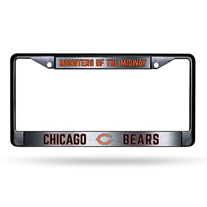 NFL Chicago Bears Monsters of the Midway Black Chrome License Plate Frame - 2-Screw Mount - color: Bears