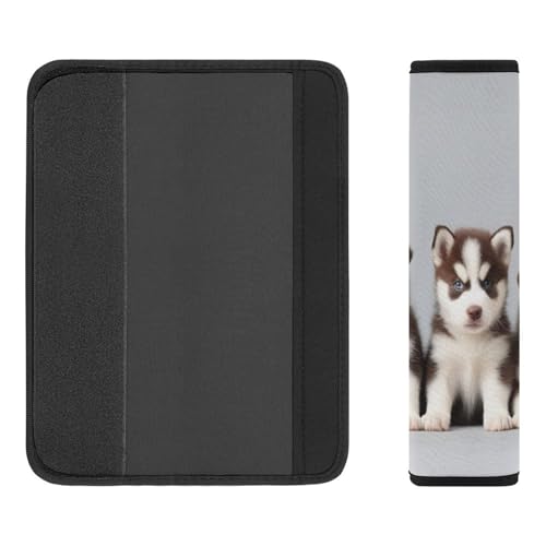 Fashion Car Seat Belt Covers Soft Cushion Pad Car Shoulder Strap Harness Pad Siberian Husky Puppies Dogs Husky - color: Color353