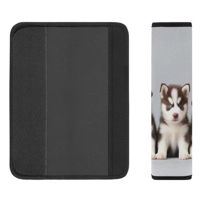 Fashion Car Seat Belt Covers Soft Cushion Pad Car Shoulder Strap Harness Pad Siberian Husky Puppies Dogs Husky - color: Color353
