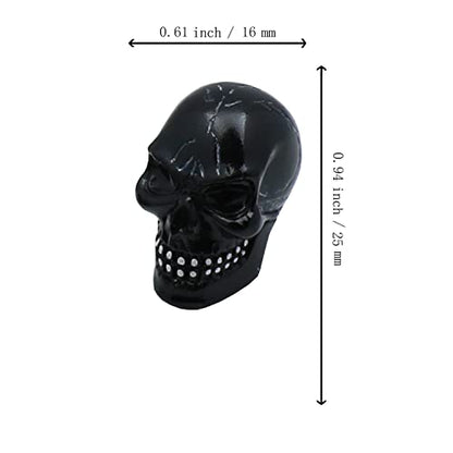 Tires Skull Valve Stem Caps Universal Fit Most Cars SUV Bike Trucks Motorcycles 4 Pcs/Set(Black) - color: black