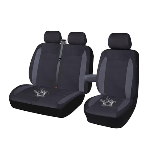 Flying Banner AquaShield car seat Covers Set Waterproof Water Resistant arm Rest Shoulder Seatbelt Compatible Truck Protectors Universal Non Slip (Solid Black, 1 Driver + 2 Passanger) - color: Solid Black, size: 1 Driver + 2 Passenger