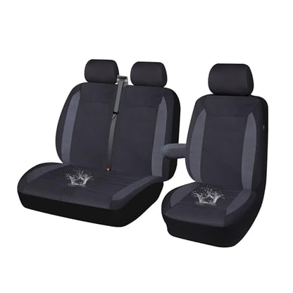Flying Banner AquaShield car seat Covers Set Waterproof Water Resistant arm Rest Shoulder Seatbelt Compatible Truck Protectors Universal Non Slip (Solid Black, 1 Driver + 2 Passanger) - color: Solid Black, size: 1 Driver + 2 Passenger
