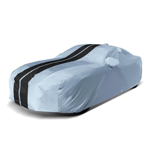 iCarCover Premium Heavy Duty Car Cover - Waterproof All Weather Rain Snow UV Protection, 3-Series, M3, Mustang, Genesis Coupe, G35 G37 Coupe, 3000GT, Size C13 (See Size Chart), Stripe - Gray/Black - color: Sedan & Coupe - Gray/Black, size: C13 for Sedan &