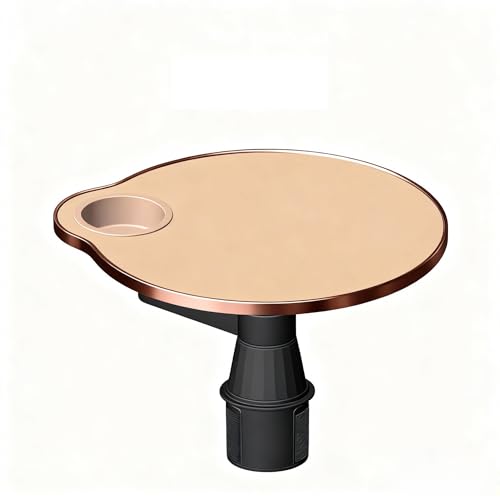 Car Tray Table, 360° Rotating Front Seat Laptop Desk with Adjustable Arm, Multifunctional Floating Table with Cup Holder for Driver & Passenger, Universal Fit 70–100mm(Amber Brown) - color: Amber Brown