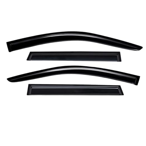 Lightronic Extra Durable Outside-Mount Auto Vent Window Visor, Fits 2013-2016 Mazda CX-5, UV Protection Rain Guard, Original Wind Deflector, No-Drill Easy Install, Dark Smoke, 4-Pcs