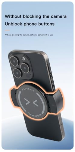[Newly Upgraded] Metal Magnetic Car Phone Holder | Dual Insurance of Vacuum + Adhesive | 360° Rotation Without Dead Angle | Magnetic Ring Included‌(for iPhone & Android) (Gray)