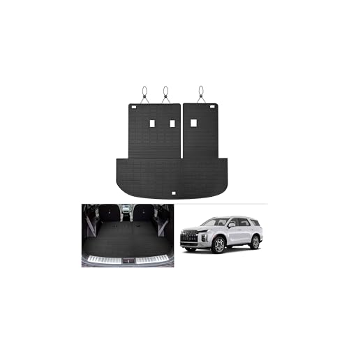 Cargo Mat for Hyundai Palisade 2020-2024 2025, All Weather Cargo Liner for Palisade Accessories Seat Back Cover Trunk Mat with Backrest Mat, Heavy Duty Car Mats, Car Accessories - size: 6)Hyundai Palisade 2020-2025