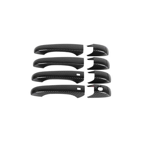 for Jeep Grand Cherokee Carbon Fiber Exterior Door Handle Cover Kit with Smart Key Holes for 2011-2020 Jeep Grand Cherokee/Dodge Durango 2011-2021 Accessories - color: Carbon fiber