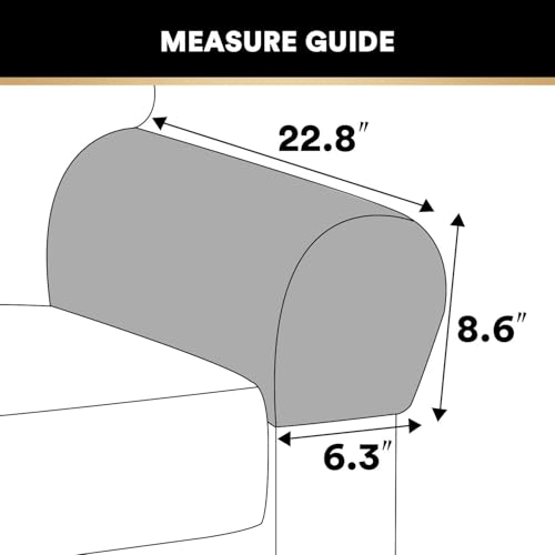 PrinceDeco 4 Pack Thick Velvet Stretch Armrest Covers for Chairs and Sofas - Non Slip, Oatmeal - color: Oatmeal