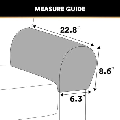 PrinceDeco 4 Pack Thick Velvet Stretch Armrest Covers for Chairs and Sofas - Non Slip, Oatmeal - color: Oatmeal
