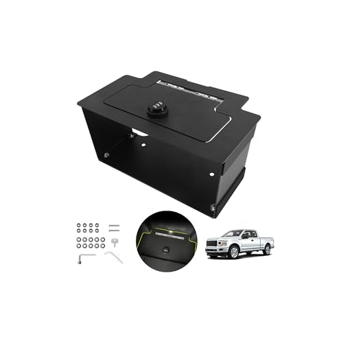 Center Console Safe Lock Box for Chevy Silverado GMC Sierra 2023-2026 Accessories No Drill Anti-Theft Armrest Security Organizer with 3-Digit Combination Lock Carbon Steel Safe Vault - size: Silverado GMC Sierra Safe Organizer
